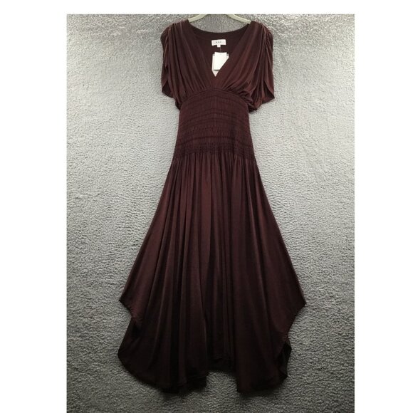 A.L.C. Demi Smock Detail Dress Bitter Chocolate S - Picture 3 of 10